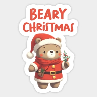 Beary Christmas Cute Bear Sticker